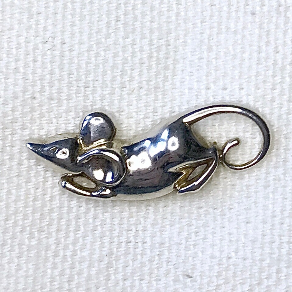 John Hardy Year of the Rat Zodiac Sterling Silver Lapel Pin Tie Tack